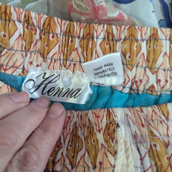 Patchwork Multicolor Skirt From India 100% cotton One Size - Picture 6 of 7